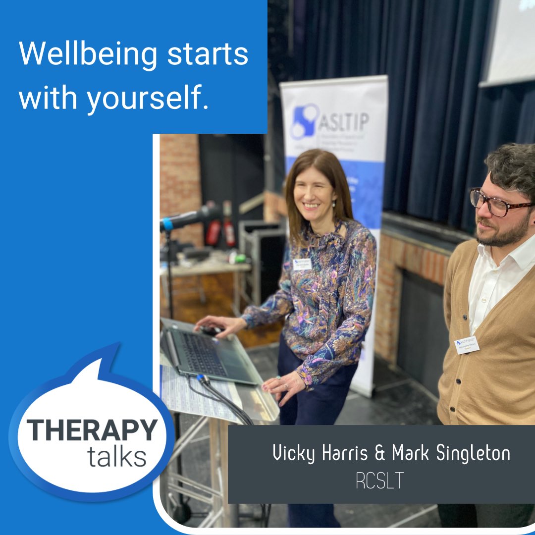 An interactive end from our last speakers of the day, Vicky Harris and Mark Singleton. The room is buzzing with thoughts of self care and wellbeing.

What's your biggest take away from the talk?

 #RCSLT #rcsltlearn #ASLTIP    #ASLTIPTherapyTalks #therapytalks2024