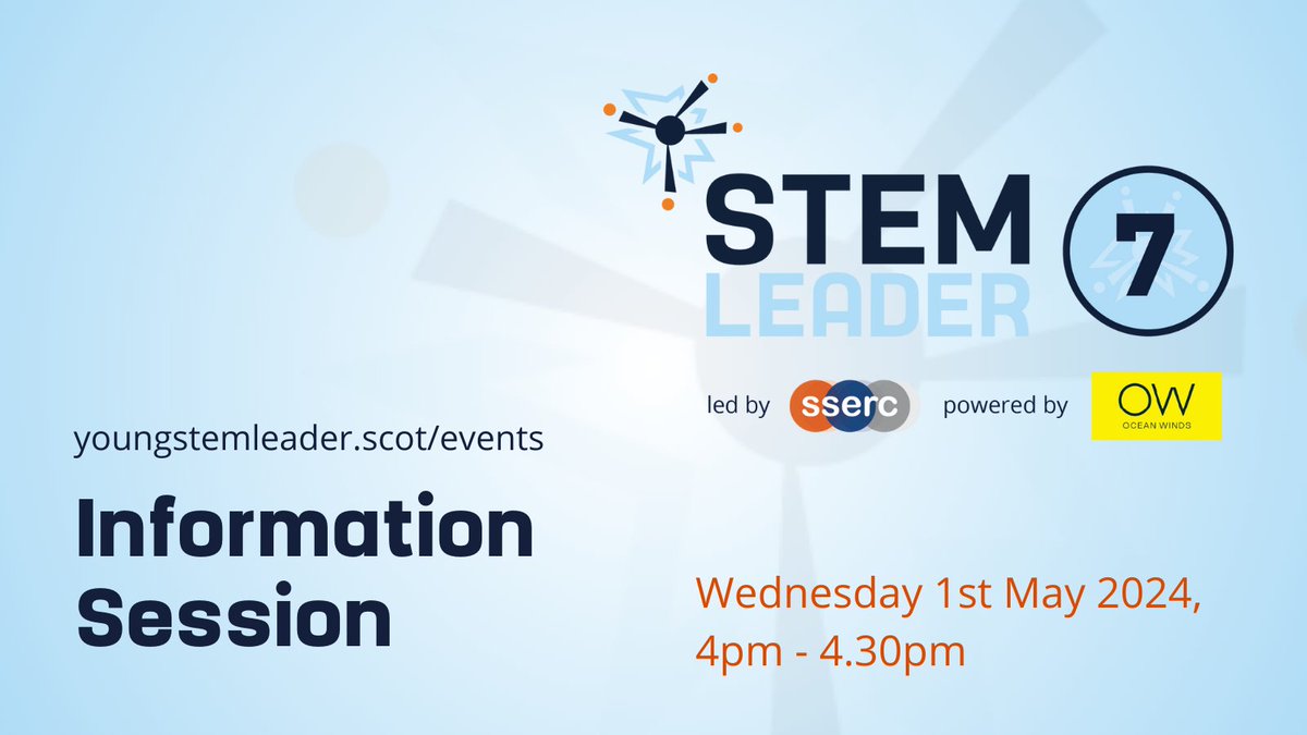 Want to find out more about our new STEM Leader 7 level? It enables STEM Leaders to improve their leadership skills and qualities, undertake an independent research project and present, share and report on the results of their project. Sign up here➡️youngstemleader.scot/event-details/…