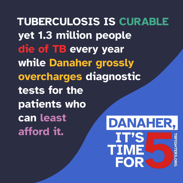 jeellibeelli's tweet photo. TB is the world's deadliest infections disease, despite being curable. @DanaherCorp &amp; @CepheidNews must choose #PeopleOverProfits ! It's #Timefor5 https://t.co/UK55BQ4tZP