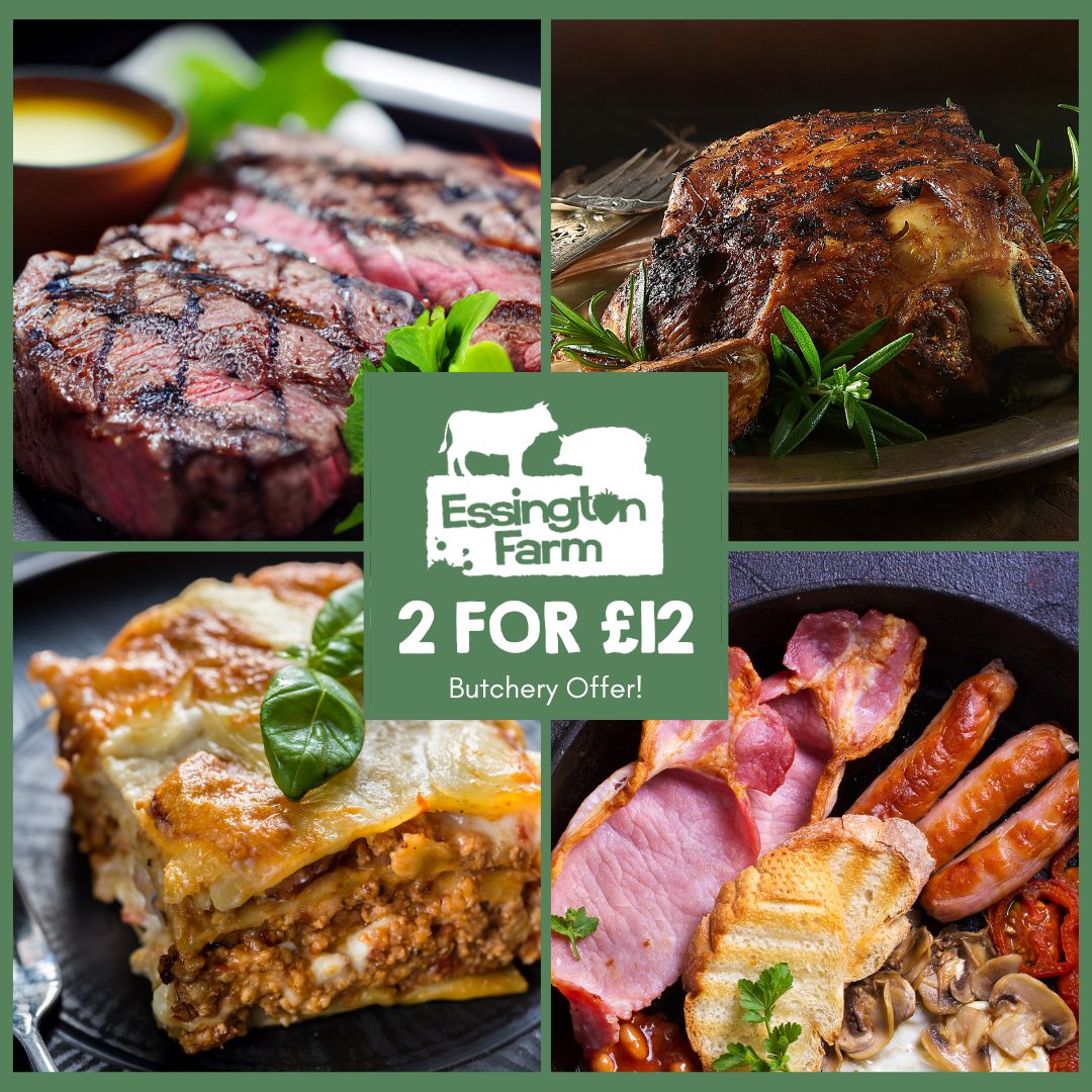 We have your weekend covered!  From cooked breakfast packs of #sausages and #bacon  to minced beef for a family sized spaghetti bolognaise, Saturday night rib eye steak, and Sunday roasted leg of #PORK .
Our #butchery 2 for £12 offer means all your weekend meals are covered!