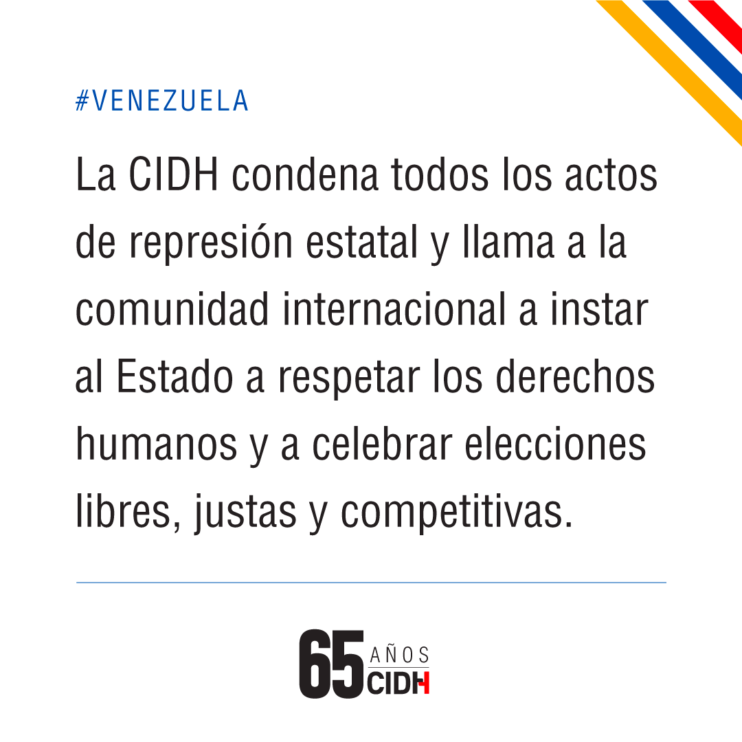 #Venezuela: #CIDH expresa preocupación por las continuas detenciones y órdenes de aprehensión contra miembros de la oposición e insta al Estado a garantizar la presunción de inocencia, las garantías judiciales y la participación política en condiciones de igualdad.