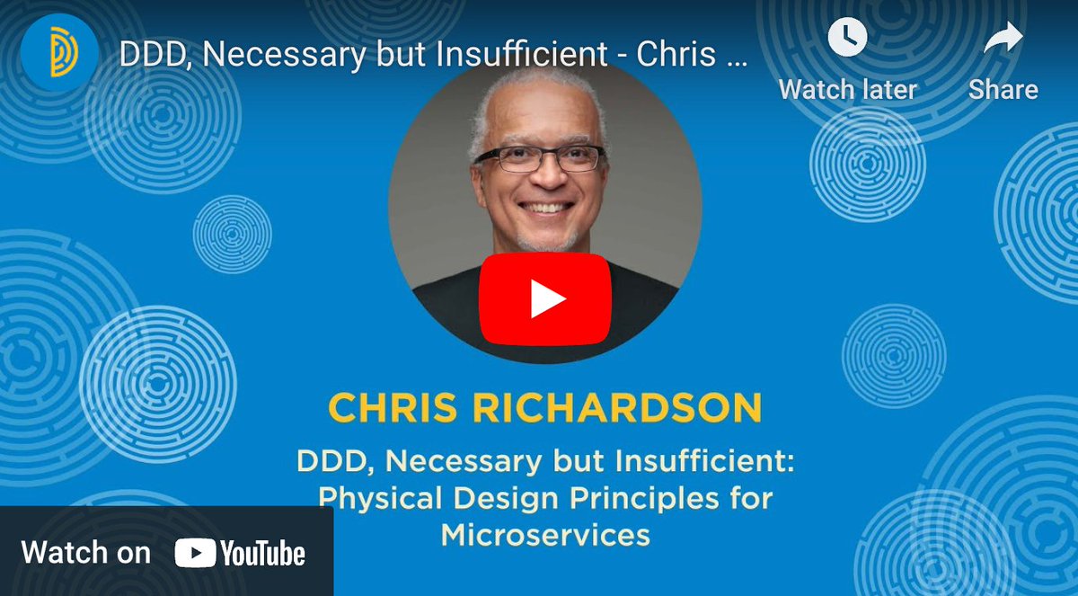 The existence of dark matter might be in doubt but the video for my @exploreddd #exploreddd presentation - DDD, necessary but insufficient: physical design principles for microservices - is now available.
