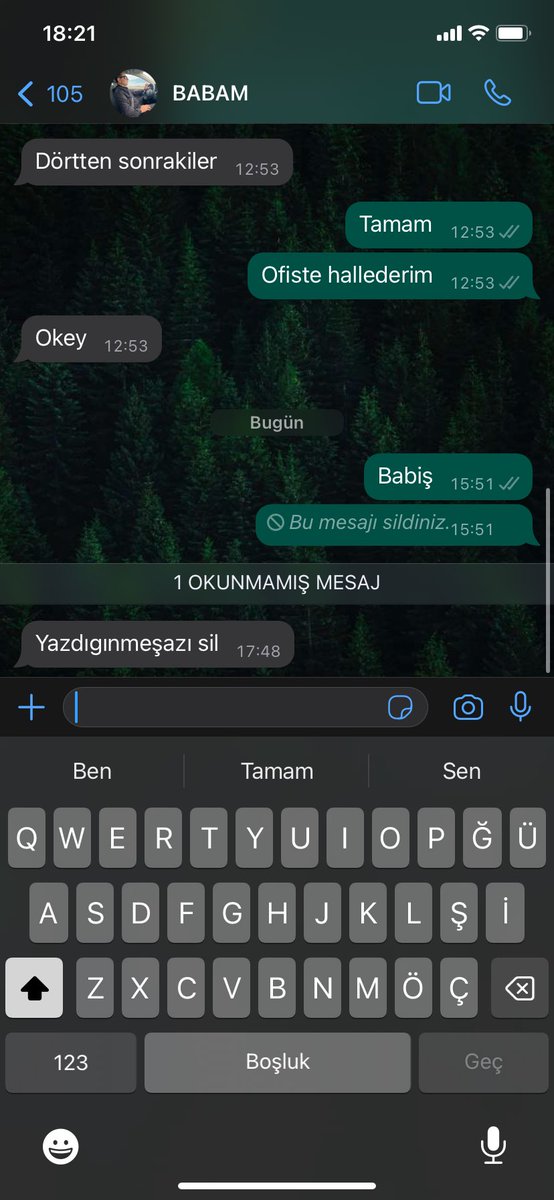 Babama bir mesaj atıp sonuna aramızda kalsın ama yazmıştım yazdığı cevaba bakın cjdjddjdjb 

Dipnot yanında gözlüğü olmayınca yeni bir dil üretir 😂