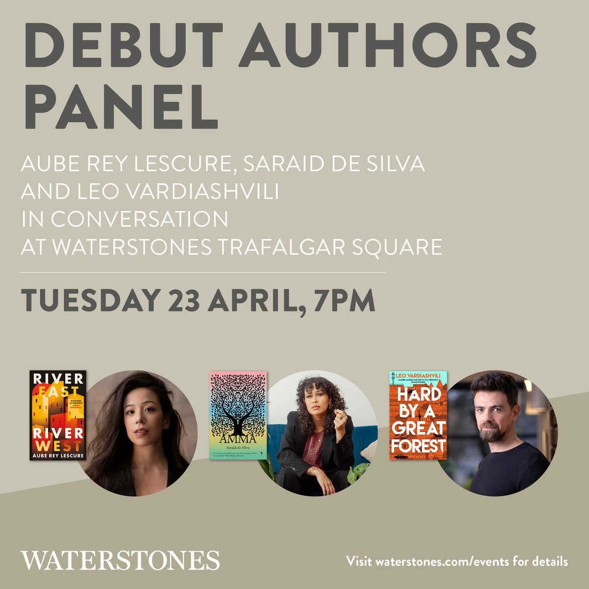 Join us @WaterstonesTraf for an incredible event📢 @AubeReyLescure will be in conversation with 2 brilliant debut authors👏📖👏 📅23 April ⏰7pm 🎟️waterstones.com/events/debut-a…