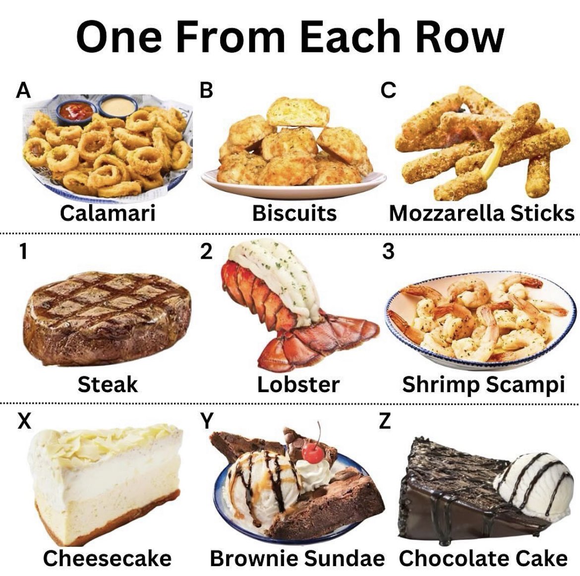 Parlay_J0E's tweet image. Choose one from each row! B1Z