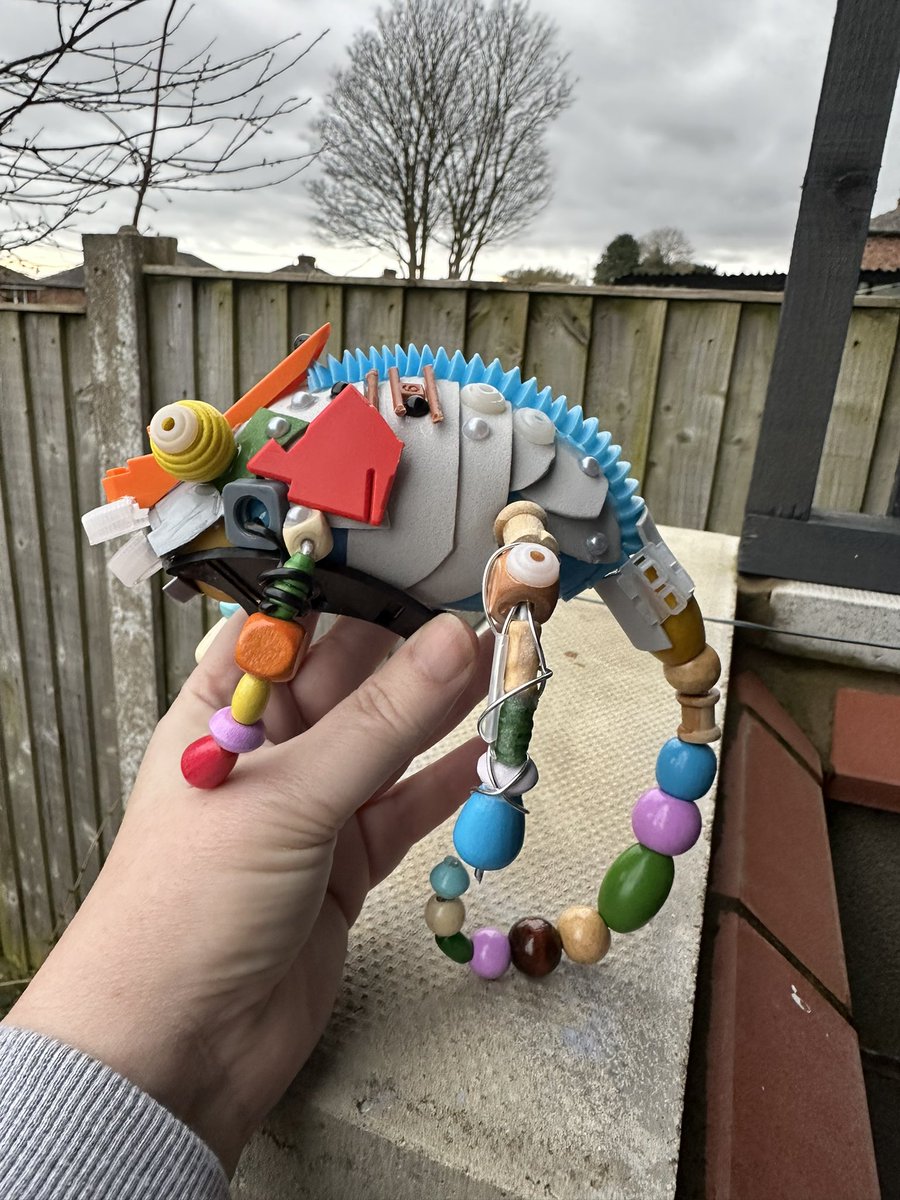 My next scratch build out of recycled items, a junk Chameleon #Friday #scratchbuild #Animals #Chameleon