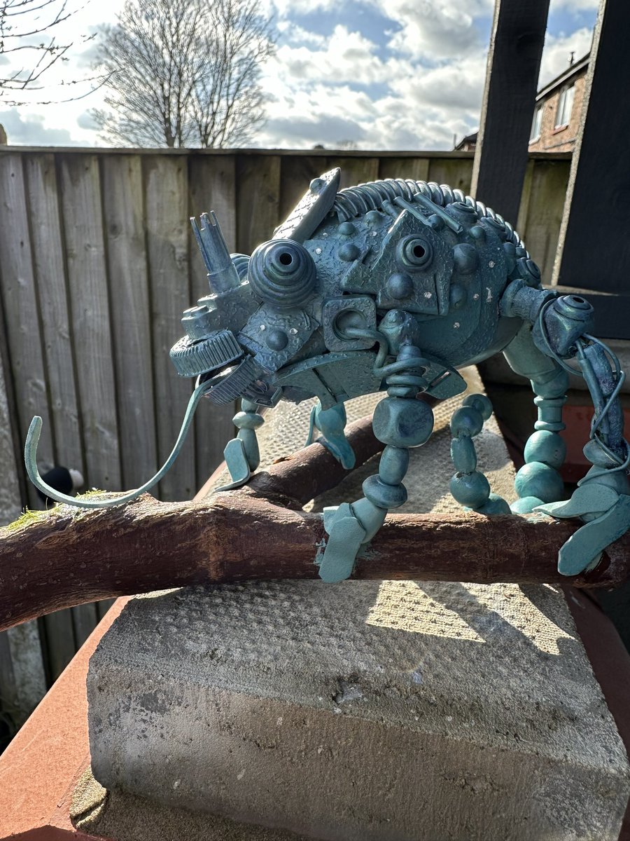 Noseytoes's tweet image. My next scratch build out of recycled items, a junk Chameleon #Friday #scratchbuild #Animals #Chameleon