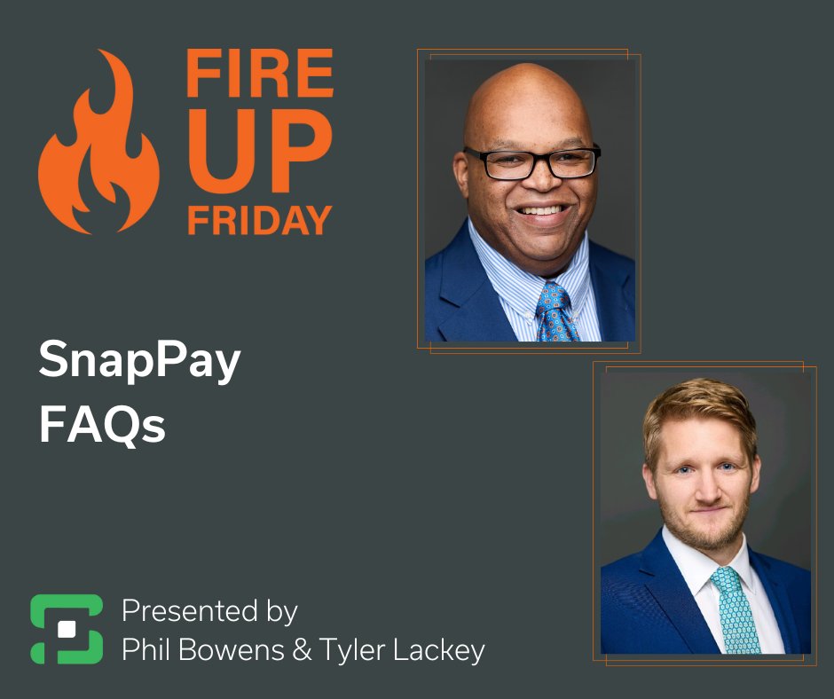 In today's #FireUpFriday session, Phil Bowens, Senior Credit Analyst, and Tyler Lackey, Treasury & Risk Manager, hosted an engaging session where they tackled SnapPay FAQs from the field and offered a brief overview of the Credit Department's focus since the intro of SnapPay.