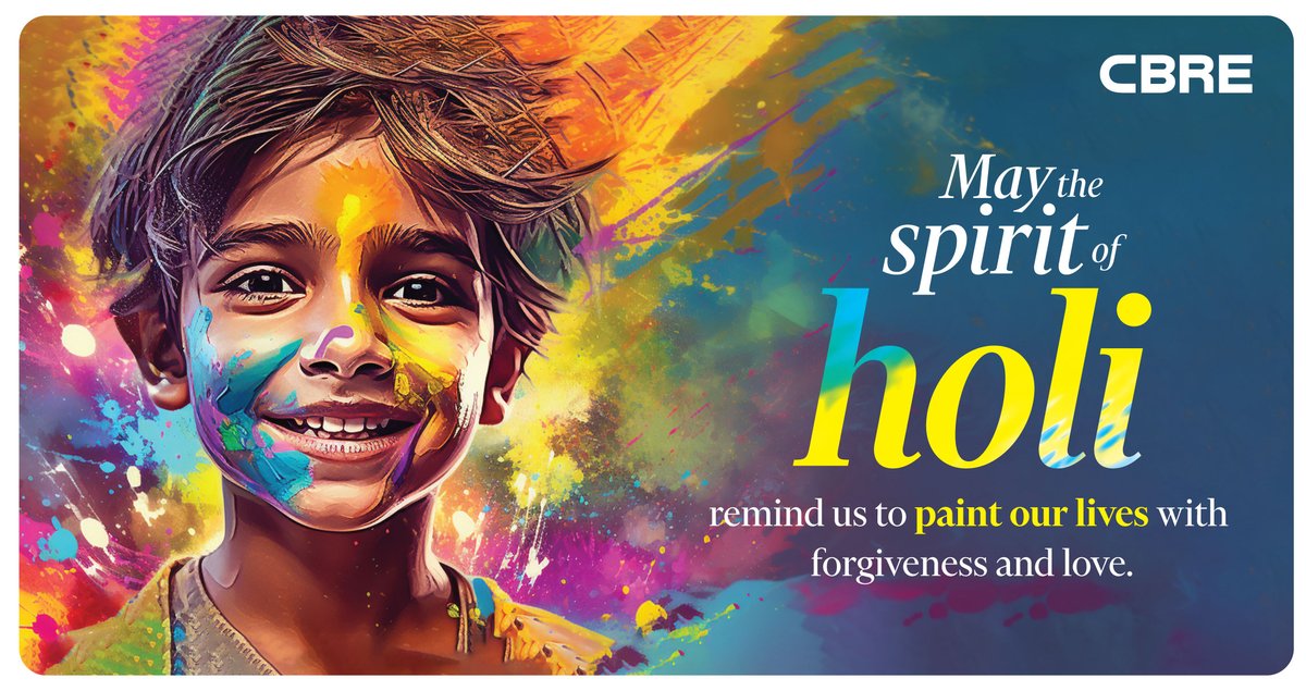 Let the essence of Holi guide us to embrace forgiveness and love, colouring our lives with compassion and joy.

Happy Holi to all!

#CBREIndia #CBREJourney #EmbracingForgiveness #HoliSpirit