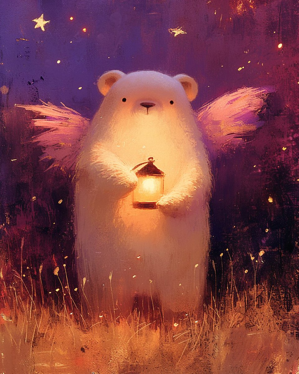 Guiding you to dreamland with a warm glow. Good night, sleep tight! 🌟🐻

#aiart #aiartwork