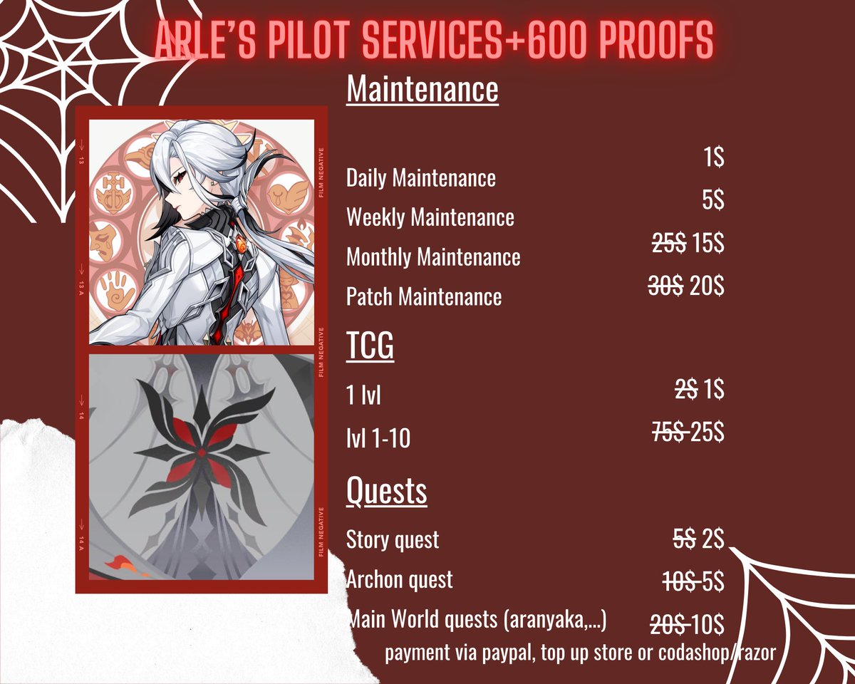 SALE Bina🪽+2060 proofs│genshin hsr endfield pilot tweet media