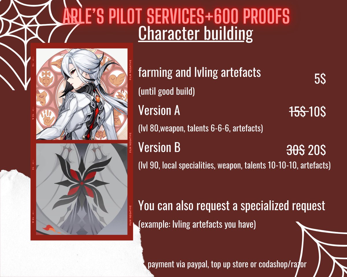 SALE Bina🪽+2060 proofs│genshin hsr endfield pilot tweet media