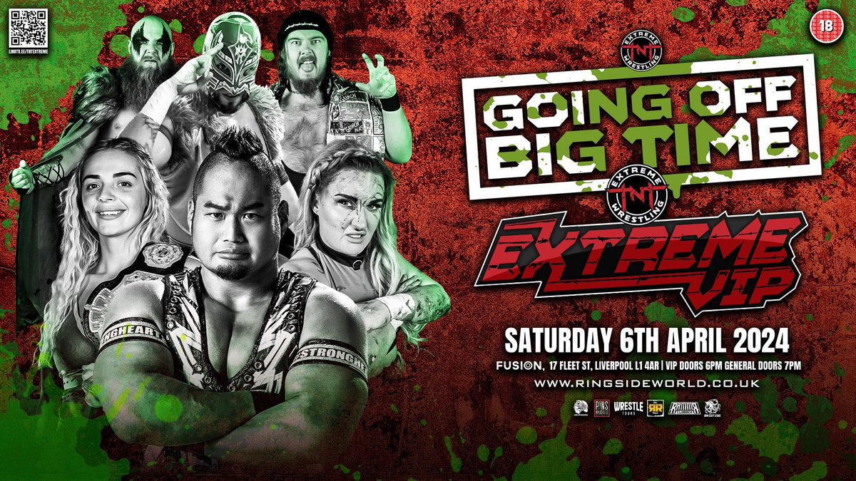 TNTExtremeWres's tweet image. 💥 GOING OFF BIG TIME 💥

What a lineup for the Extreme VIP meet and greet on April 6th! Featuring SKOL BROL, @rey_horus @emersyn_jayne @lizzyevo97 and @tachimukau_irie this is not to be missed!

🎟️ GET YOUR TICKETS HERE 🎟️
skiddle.com/whats-on/Liver…
