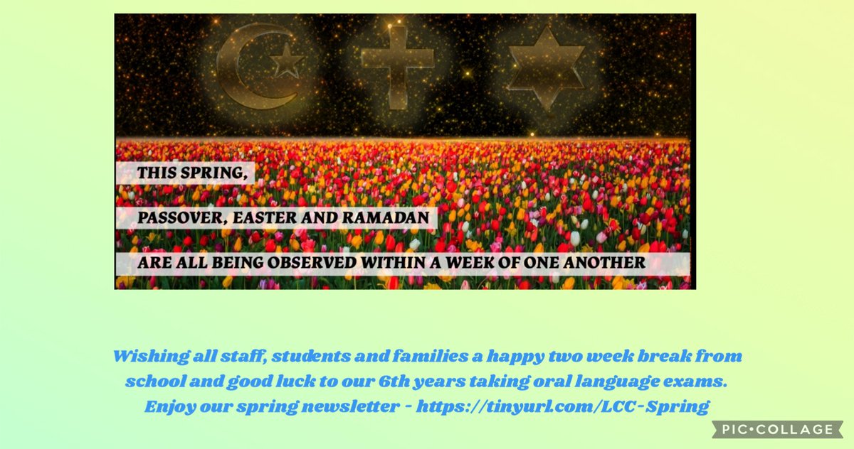 Wishing all of our school community a very happy break. Read our Spring newsletter here: tinyurl.com/LCC-Spring