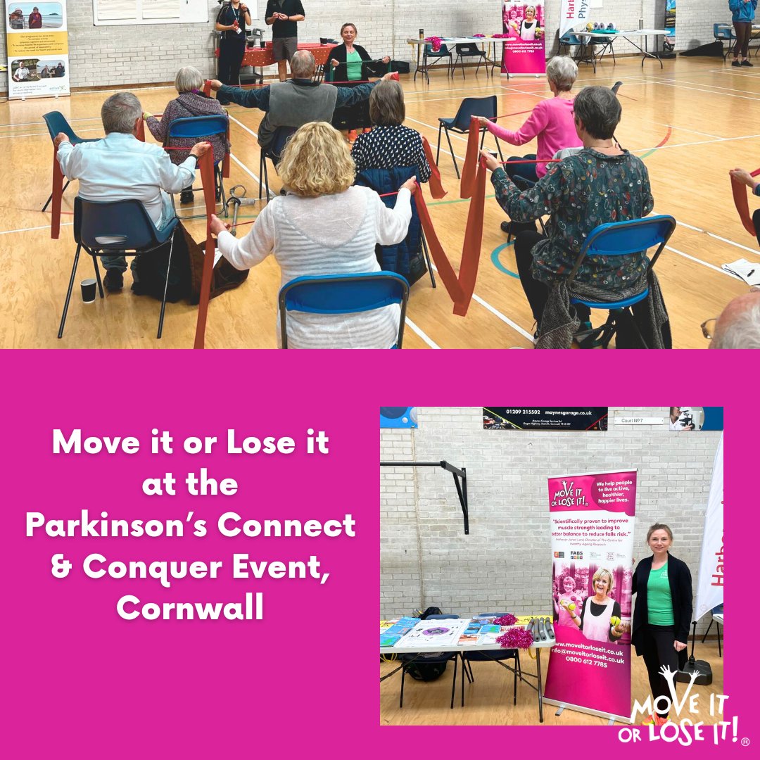 Great to see our instructor Martha showcasing #Moveitorloseit at the Parkinson's Connect & Conquer event in Cornwall. Having seen how much fun & how helpful the exercises are, lots of new people are now joining Martha's classes. @ParkinsonsUK @cornwall_active