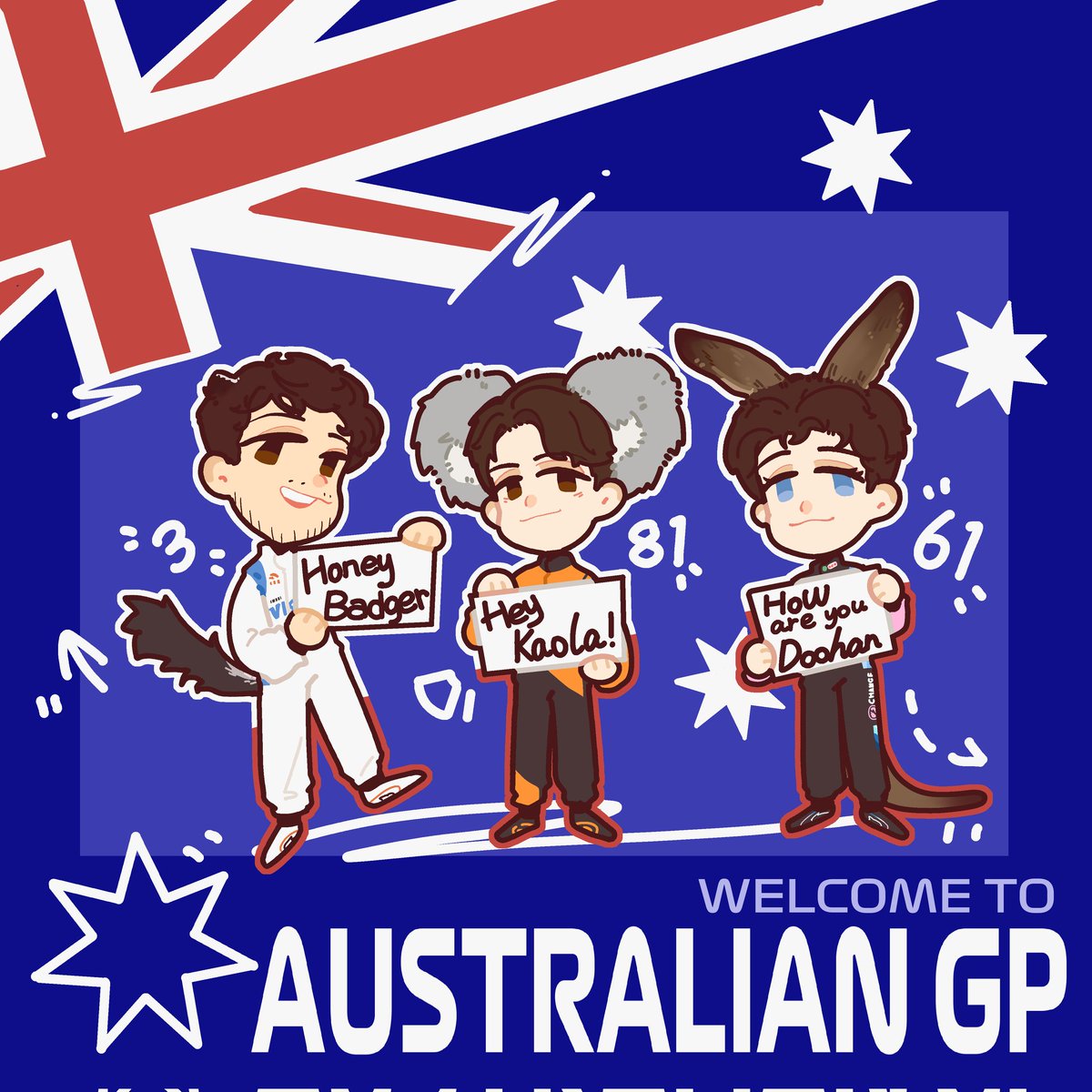 Australian GP go go go！ #f1fanart #Formula1 #DanielRiccardo #Oscarpiastri #JackDoohan