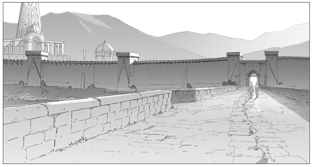 I'd like to introduce some of the layouts and backgrounds I worked on in episode 28. Saito-san's storyboard art was so cool that I had fun drawing the layouts! #frieren #フリーレン
