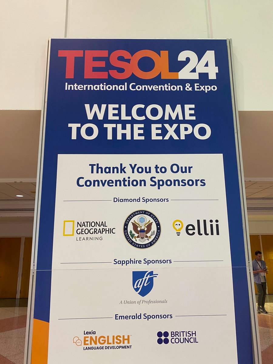 Excited to be at #TESOL2024! A shout out to the Sponsors for bringing us together! @RBUSA_DOS @ExploreInside @ElliiLearning @AFTunion @LexiaLearning and @BritishCouncil #EnglishLanguageDevelopment #ESL #TESOL #Core5, #PowerUp, #LexiaEnglish, #LETRS, #LexiaAspire #allforliteracy