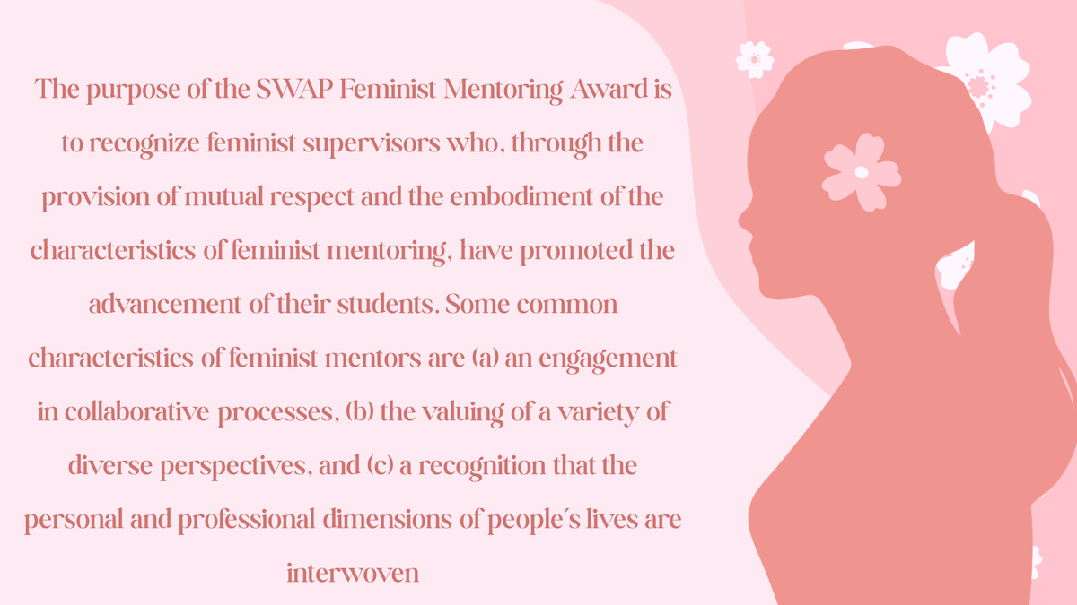 CPA_SWAP's tweet photo. Has a feminist mentor made a difference in your career? The call for nominations for the 2024 @CPA_SWAP 
Feminist Mentoring Award is now out! 
Nominations should be sent via email to Storm Balint (balints@uwindsor.ca) by April 16, 2024 - 5 PM https://t.co/0w7Hc2i9eT