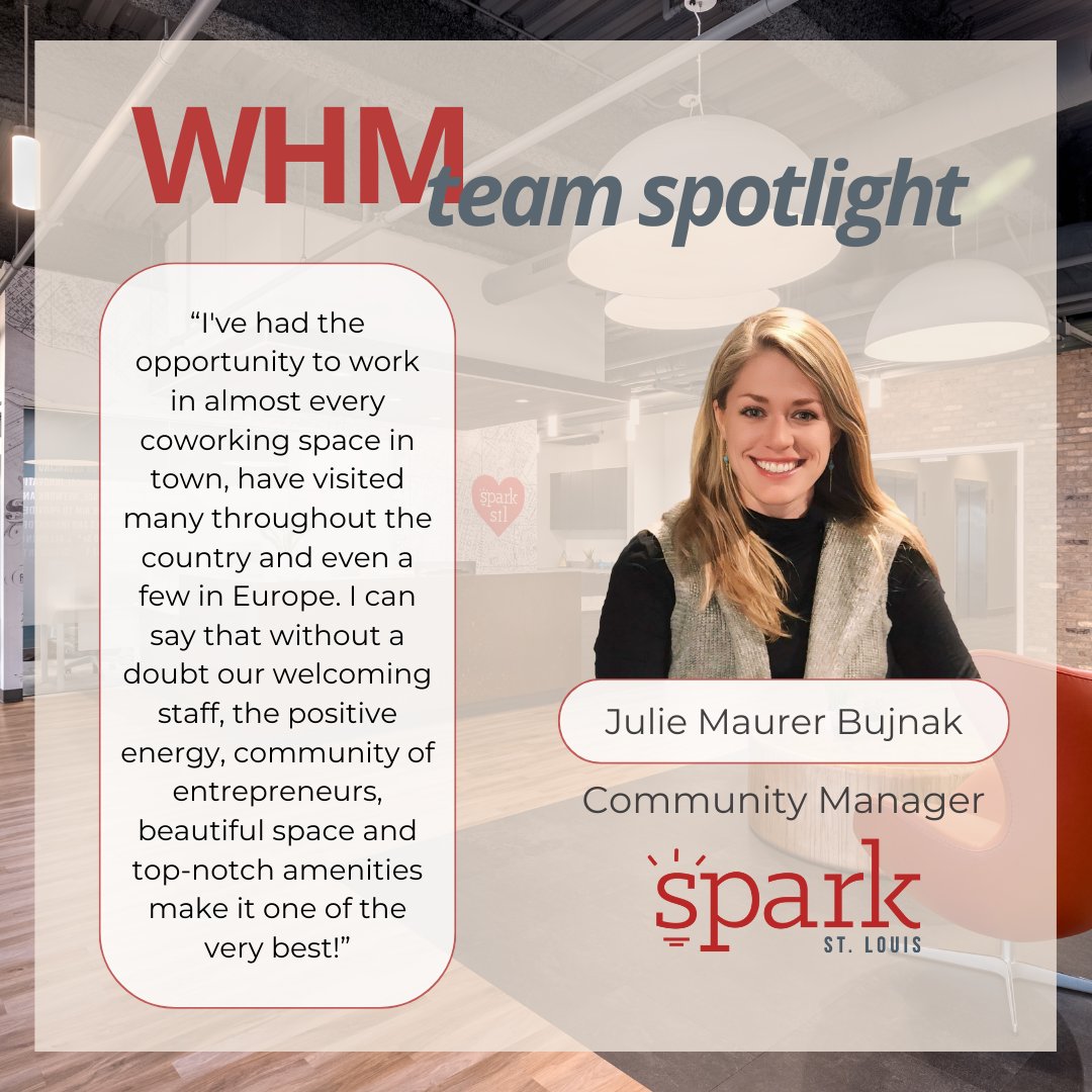 sparkstlouis's tweet image. It&apos;s Women&apos;s History Month! Let&apos;s meet Julie the Community Manager rocking it at #SparkSTL! We&apos;re celebrating the amazing women who make our space thrive. Stay tuned for more inspiring stories! #WHM2024 #SparkWomen