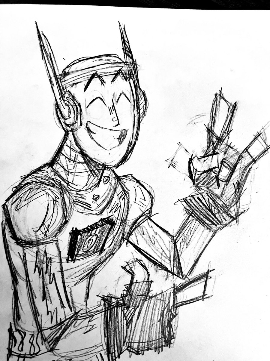 synthy_guy's tweet image. Quick robot man sketch, his design is surprisingly fun to draw 
#robotman #doompatrol #teentitansgo #traditionalart