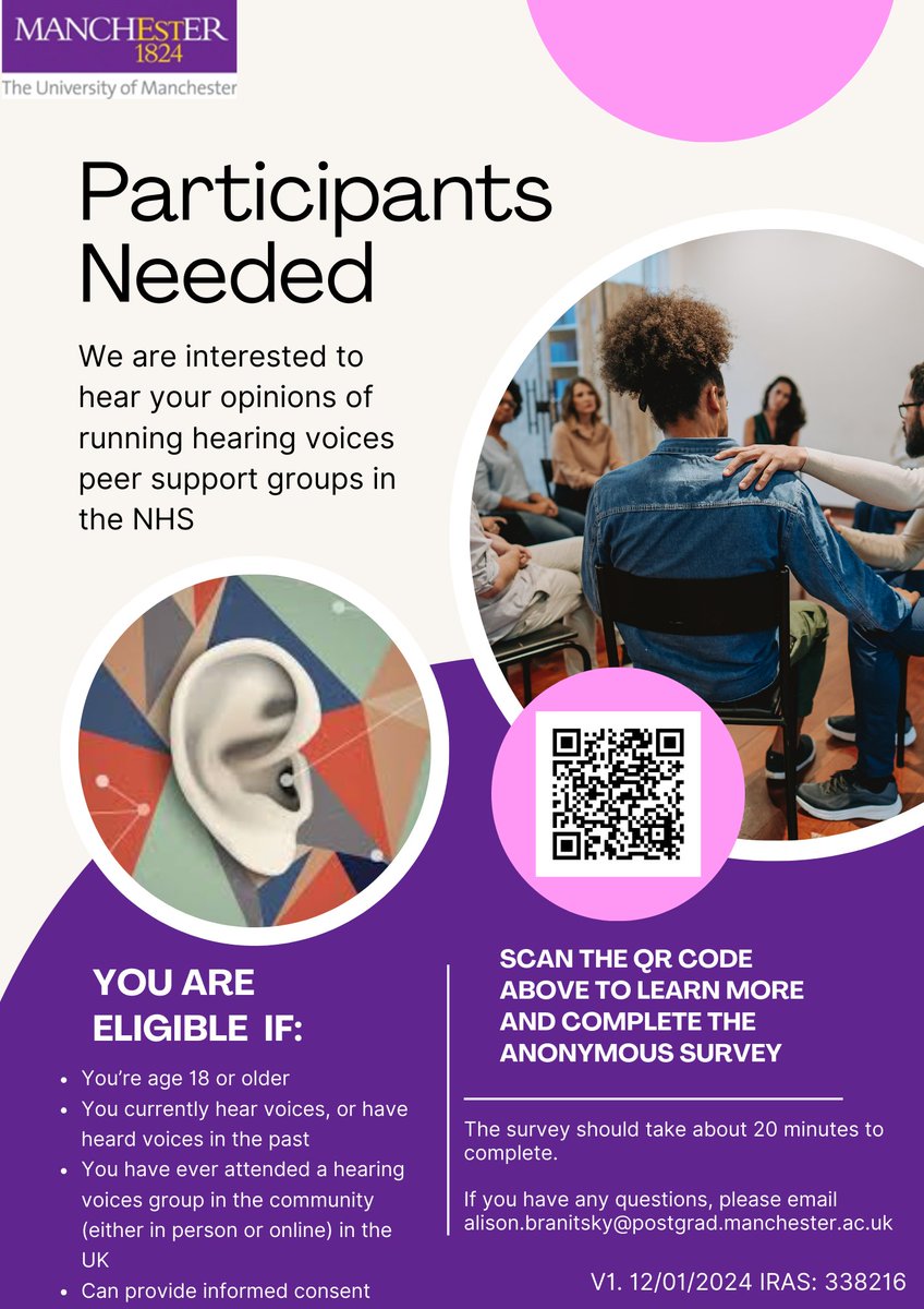 Hearing Voices Groups in the NHS (@hvgsinthenhs) on Twitter photo Participants needed for an anonymous survey on Hearing Voices Groups in the NHS. bit.ly/3UABGaY
<a href="/VoicesUnLtd/">INTERVOICE</a> <a href="/hearingvoice/">Hearing the Voice</a> <a href="/VoiceCollective/">Voice Collective</a> <a href="/HVBrighton/">HearingVoices BTN</a> <a href="/NSUNnews/">National Survivor User Network</a>
#hearingvoices #mentalhealthresearch #mentalhealth Participants needed for an anonymous survey on Hearing Voices Groups in the NHS. bit.ly/3UABGaY
<a href="/VoicesUnLtd/">INTERVOICE</a> <a href="/hearingvoice/">Hearing the Voice</a> <a href="/VoiceCollective/">Voice Collective</a> <a href="/HVBrighton/">HearingVoices BTN</a> <a href="/NSUNnews/">National Survivor User Network</a>
#hearingvoices #mentalhealthresearch #mentalhealth