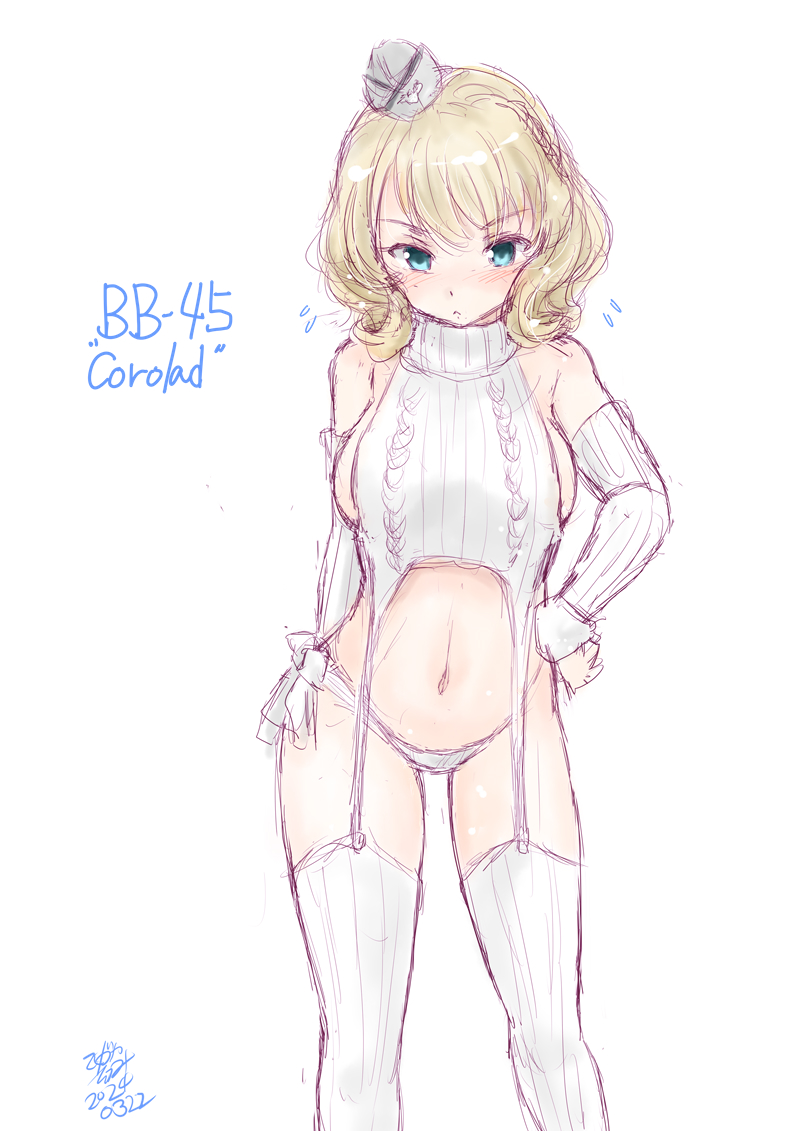 例のニット仕様コロラド 
#艦これ版深夜の真剣お絵描き60分一本勝負 
#艦これ版真剣お絵描き60分一本勝負_20240322 #コロラド進水日  
※ニットデザイン原案:DISH氏@Dishwasher1910 