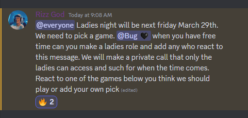 SHBoosted's tweet photo. For all the gamer girls out there we are doing ladies night go into disc to get a role and we can all pick a game. https://t.co/gCiHWjjv65