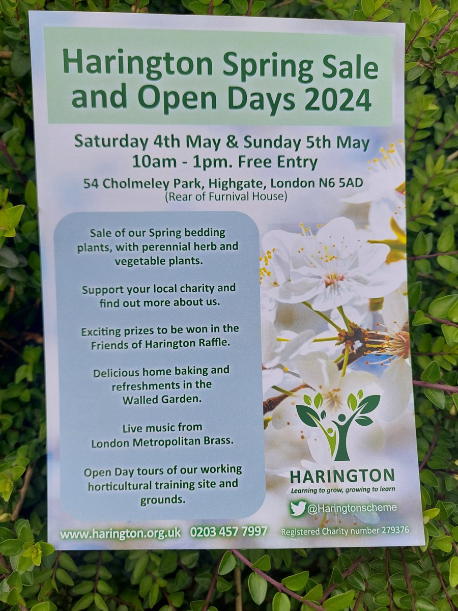 Harington (@haringtonscheme) on Twitter photo One for your diaries. A lovely opportunity to see our Highgate site at its very best. Purchase quality bedding plants, handcrafted gifts and home baked goods, and then join us in the walled garden for refreshments and live music from our good friends <a href="/londonbrassband/">London Metropolitan Brass</a> One for your diaries. A lovely opportunity to see our Highgate site at its very best. Purchase quality bedding plants, handcrafted gifts and home baked goods, and then join us in the walled garden for refreshments and live music from our good friends <a href="/londonbrassband/">London Metropolitan Brass</a>