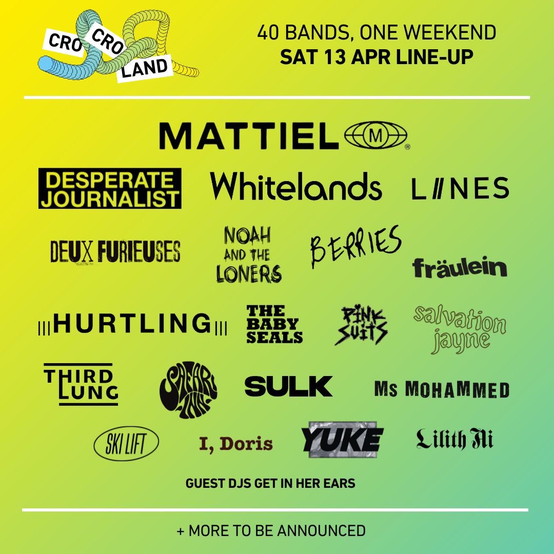 YES! @currlsband will be joining us for day 2 of #crocroland with #thesubways #shedrewthegun #bugeyeband and so many more. 2 days of music 13/14 April South London @Stanley_Arts £30 weekend ticket £20 day ticket Book now: wegottickets.com/f/13319