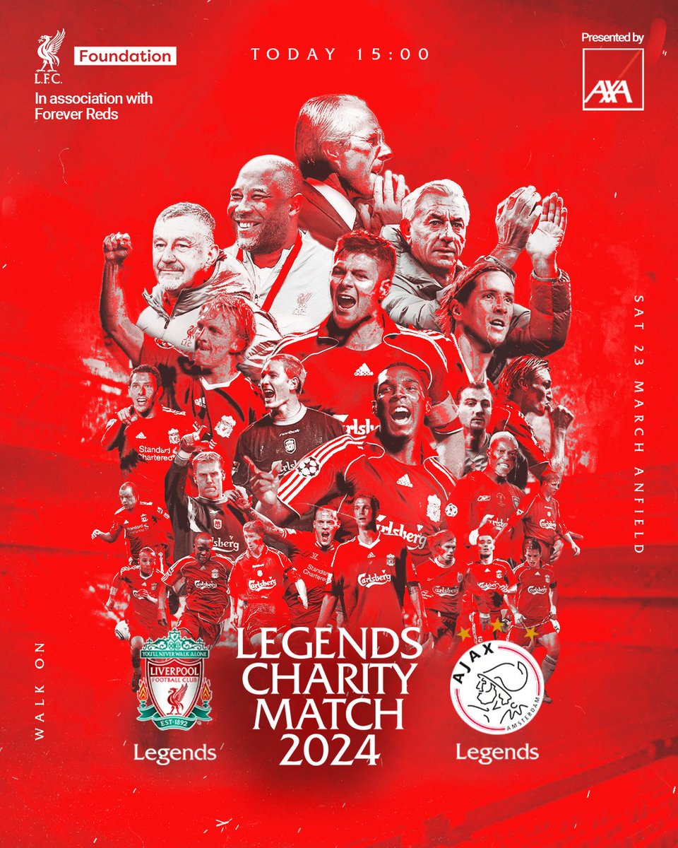 LFC's tweet photo. It's #LFCLegends2024 matchday 🤩🔴

Tune in this afternoon and support the @LFCFoundation ❤️ https://t.co/N4I7fbyx3i