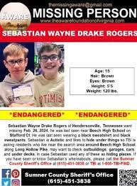 Sebastian Rogers vanished from Hendersonville, TN just 18 miles NE of Nashville.