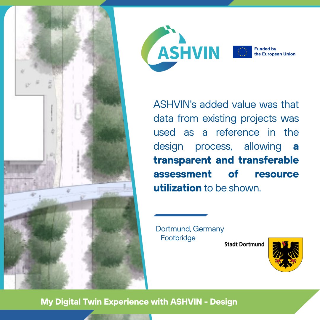 AshvinH2020's tweet image. 💫🗣#MyDigitalTwinExperience

📍After implementing the real-world #ASHVINDemonstrator in a footbridge in Dortmund, Germany, we have compiled our added value and suggestions for further development.

Find them out👇
#SmartBuilding #DigitalTwins