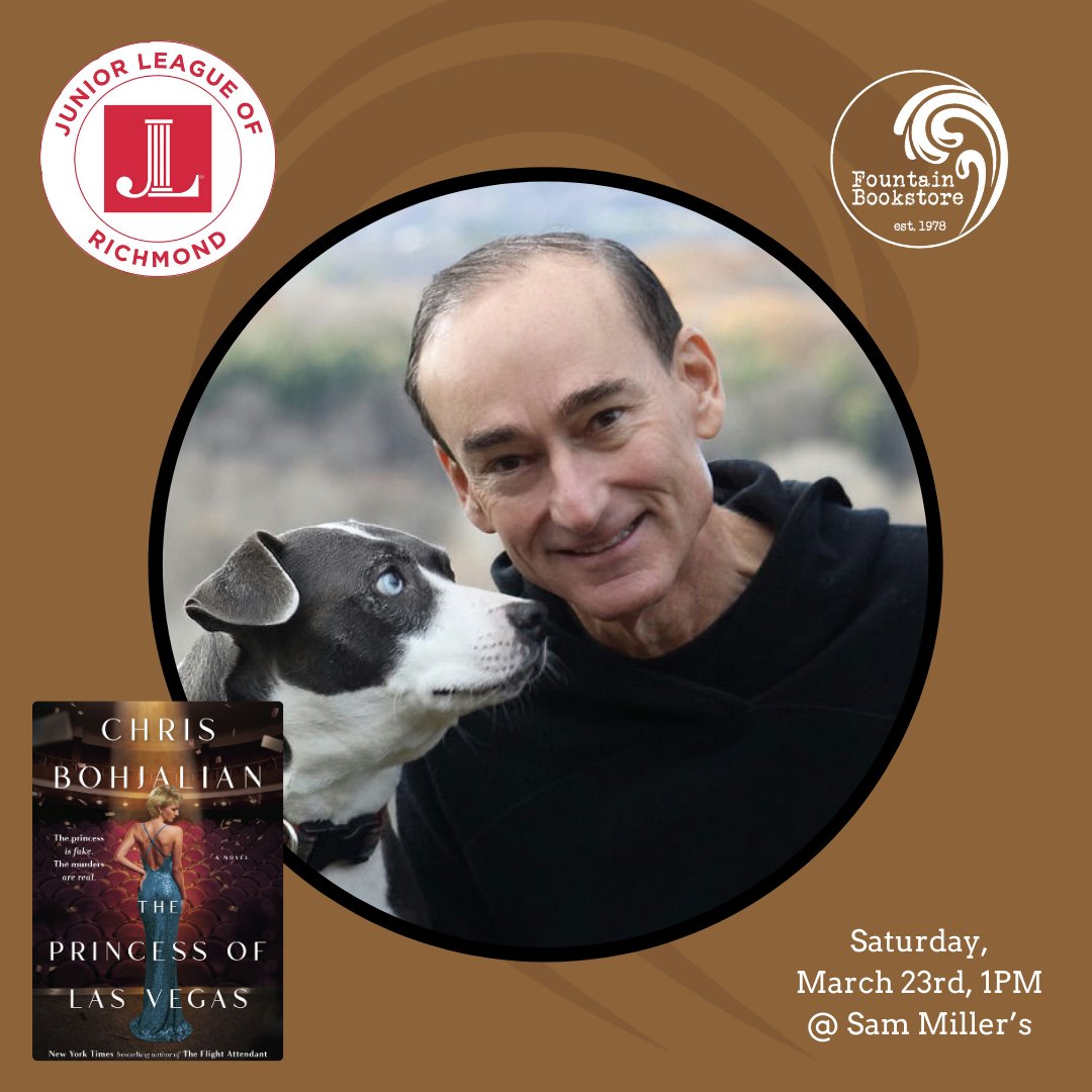 FountainBkstore's tweet photo. Tomorrow! We are honored to team up with our friends at the Junior League of Richmond to bring Chris Bohjalian to town! Chris will be talking at Sam Miller's about his newest novel. #ThePrincessOfLasVegas #indiebookstore #authorevent #shoplocalrva https://t.co/Ab3hSXyMOy https://t.co/6RWKXxuq0v
