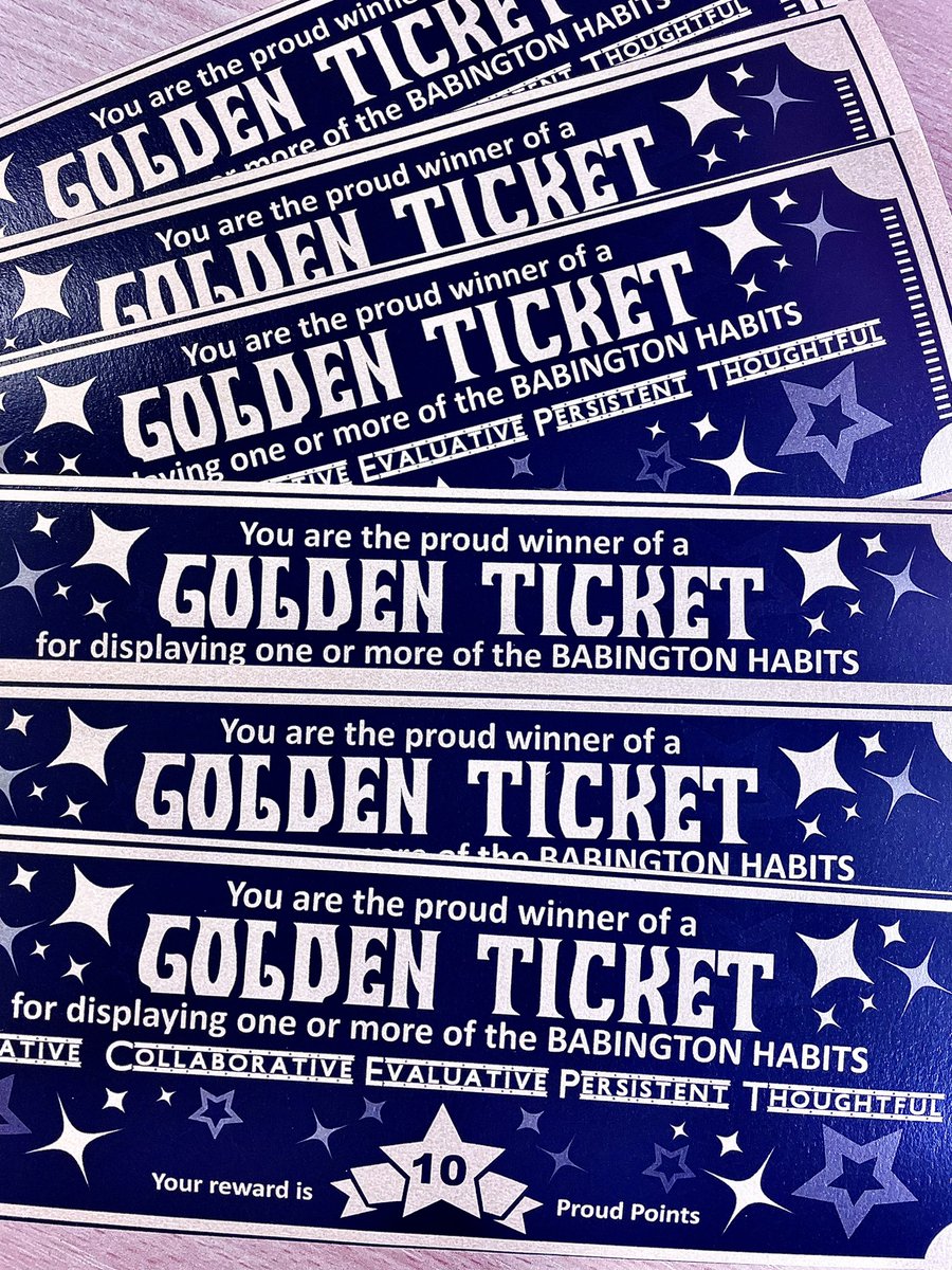 Babington_Safe's tweet photo. Lots of smiles today as students best demonstrating the ‘Babington Learning habits’ received their golden ticket! Congratulations!
#lwlat #creative #collaborative #evaluative #persistent #thoughtful #proudtobebabington https://t.co/3otfRhBHLh