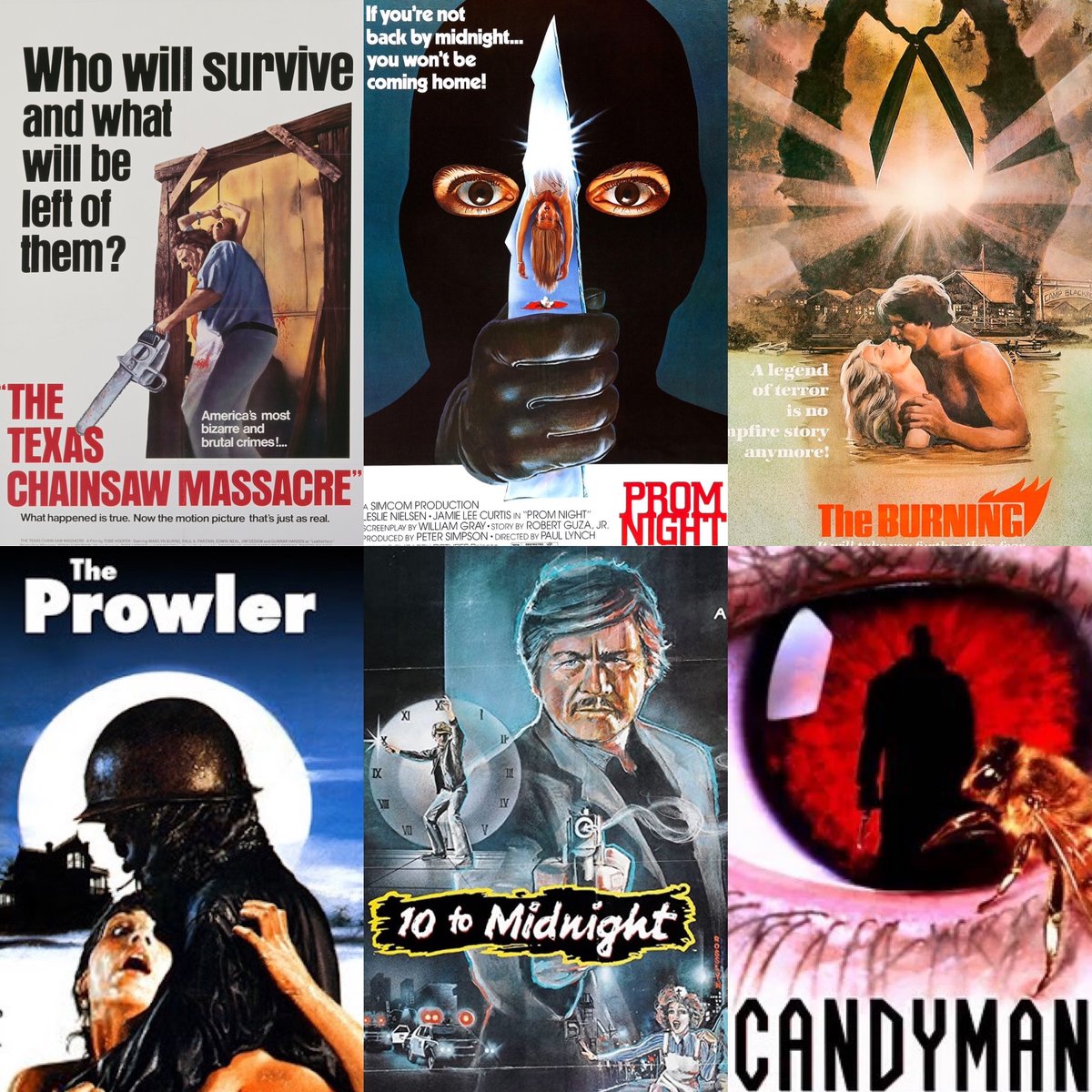 April 2024 on the “With @GourleyAndRust” podcast, @MattGourley & me are having a MISH-MASH SLASH BASH! Six slasher movies (including classics and hidden gems!) Listen at patreon.com/withgourleyand… Texas Chainsaw Massacre Prom Night The Burning The Prowler 10 to Midnight Handyman