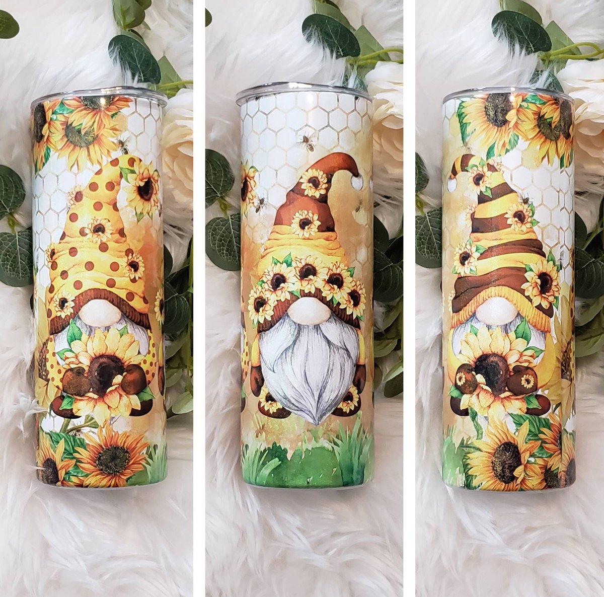 Just re-opened shop after taking winter off. Look at these adorable gnomes!!🤗😍 This is on a shimmering tumbler. Shipped from Michigan!! Purchase at link below⬇️
#gnometumbler #sunflowergnomes