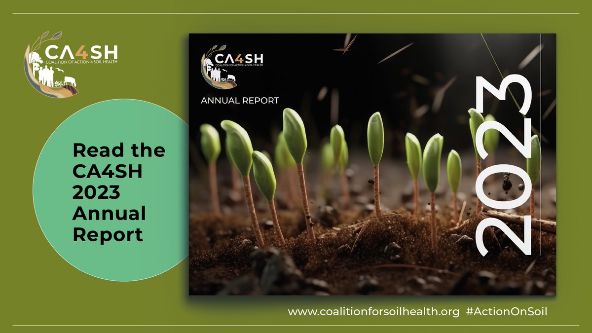 🌱A first, but NOT a last!
We are excited to present the first-ever @ca4sh_global annual report!

Learn about:
🧑🏿‍💼👩🏽‍🌾👩🏽‍💻who
🪱🔬📄what
🌍🌏🌎where
and more!

Read it 👇🏿
coalitionforsoilhealth.org/news/2023-in-r…

#SaveSoil #SoilHealth #ActionOnFood #ActionOnSoil #COPSoil #CA4SH2023
