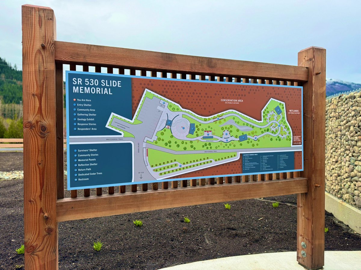 JadeElliottTV's tweet photo. Today marks 10 years since the deadly landslide in Oso,WA. A permanent memorial now stands in the shadow of the slide to remember the 43 lives lost and to commemorate the first responders who searched around the clock for the victims #OsoStrong
@fox13seattle https://t.co/XBDmoxkfbz
