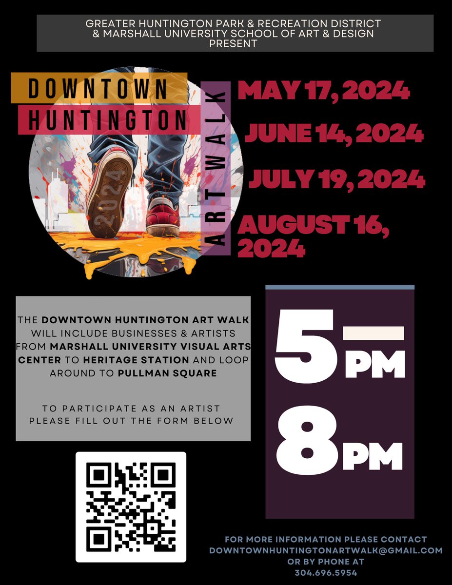 The Downtown Huntington Art Walk kicks off May 17!