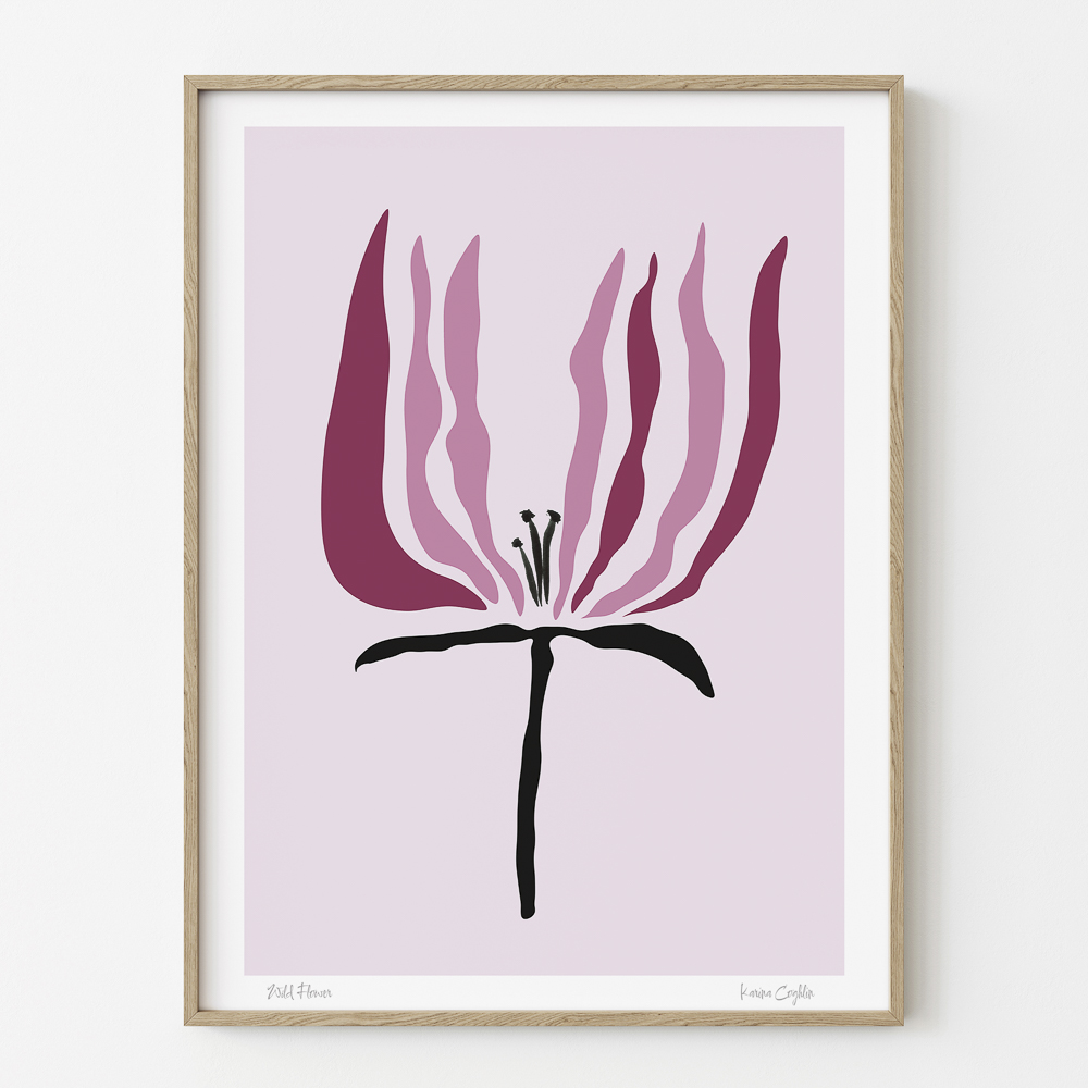 Wild Flower 🪷🌸🌺🌷 karinacoghlin.com/shop-artwork/p… #pink #flowerprint #artprint #floralart #suffolk #suffolkartist