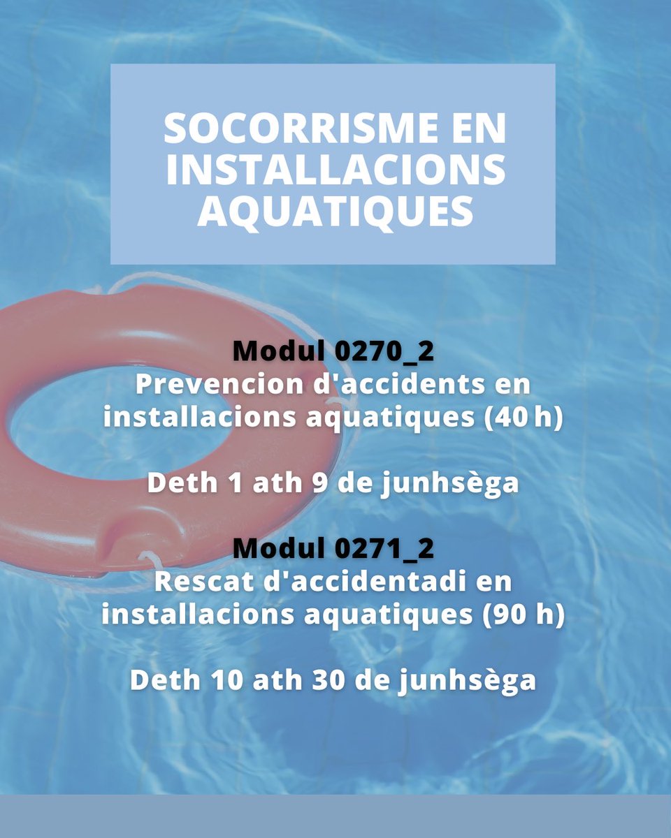 Organiza era primauera damb es nosti corsi GRATUITS ‼️

🏊‍♂️ Socorrisme 
♻️ Educacion Ambientau
🚵🏻 Guida itineraris BTT

Mès ℹ️ escriu-mos 👉🏻 informacion@eteva.org
