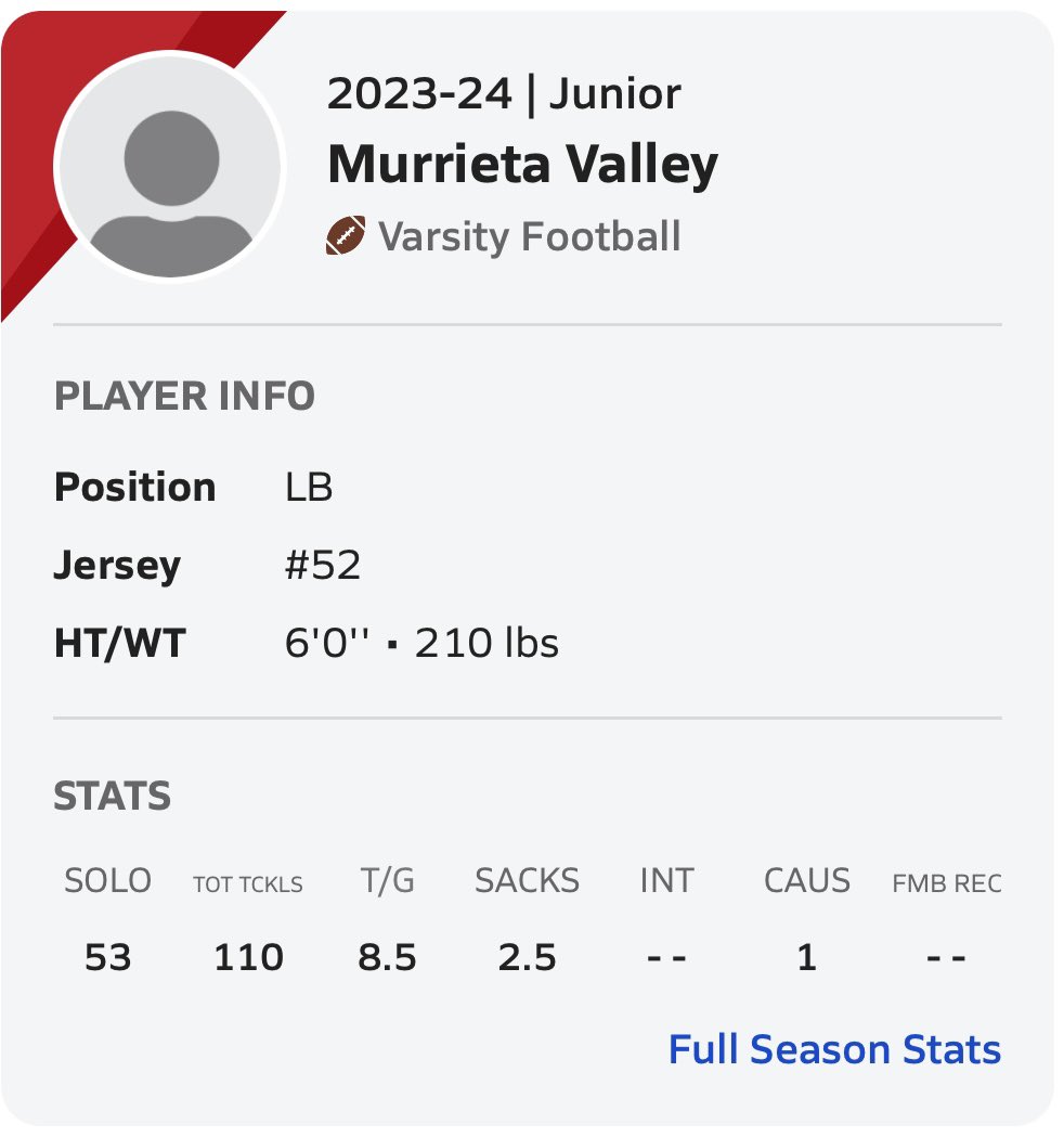 Ethan_Adams32's tweet photo. Get you a 2025 MLB that finished the season with 110 tackles against elite competition, has straight As, can bench 370 and triple broad 10 yards while still in his junior year... https://t.co/vegJzVI4GI