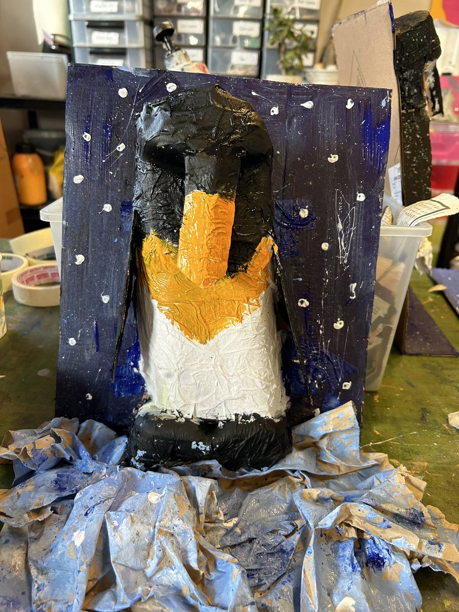 PrepRedhill's tweet image. Y6 finally completed their Emperor Penguins using milk cartons and cardboard. Once again, inspiration came from @DarrellWakelam