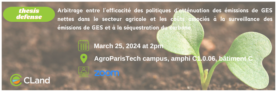 CLAND_saclay's tweet photo. 📢 CLand thesis defense !
Join us for Roxane Photinodellis thesis defense on Monday, March 25th, at 2:00 PM.
👉You can also watch it remotely on : https://t.co/4xcF51sic5
@ciais_philippe @AgroParisTech @INRAE_France #CLand https://t.co/kBjqh6jT2o
