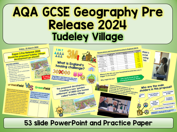 teachgeogblog's tweet photo. I work fast!

A 53 slide PowerPoint on the new Pre Release Geography. I have also created a mocked up Paper 3 exam. 

#geography #aqaPreRelease #TudeleyVillage

2024 Geography Pre Release Lessons https://t.co/6DB5WqgGiX https://t.co/zEHyzOMqdI