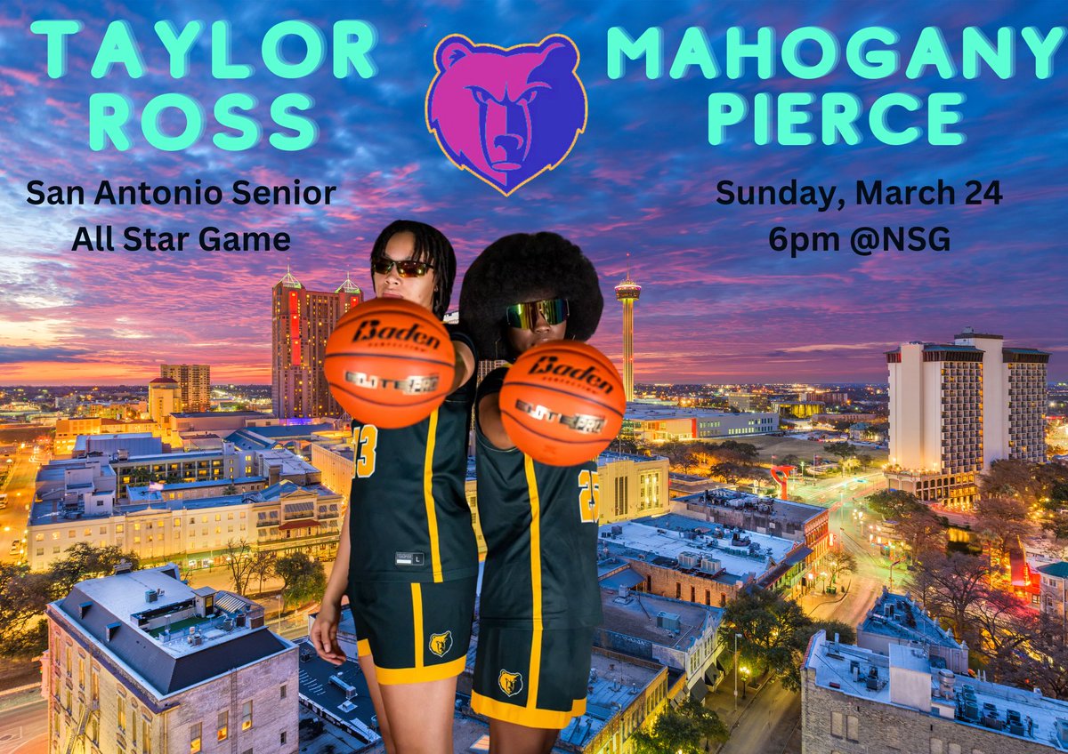 It's an exciting weekend for our program as we have our very own Taylor Ross and Mahogany Pierce playing in the Inaugural San Antonio All Star Game on Sunday! Come support your girls as they play with talented seniors across San Antonio! northsideisd.hometownticketing.com/embed/all?tile…