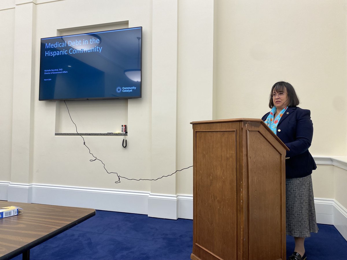 Happening now:  We’re live in D.C. with our partners @WeAreUnidosUS to shed light on how #MedicalDebt is affecting Hispanic & Latinx communities. We’re joined by Margarita, a U.S. Navy veteran with a remarkable story to share at today’s @HispanicCaucus briefing w/ @ReElectNydia.