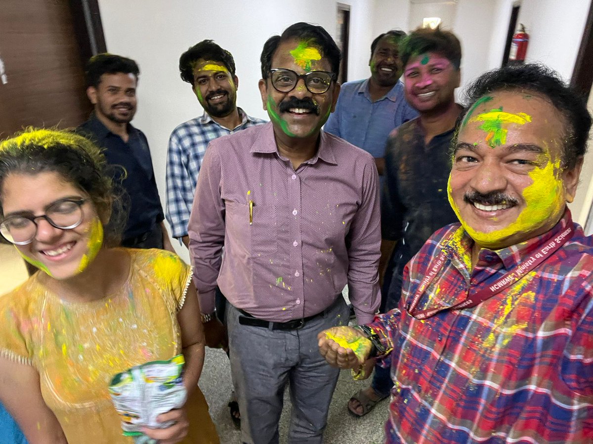'HOLI MILAN' at @ncmrwfmoes. All officers and staff gathered and exchanged colours, greetings and celebrated a colorful holi.
