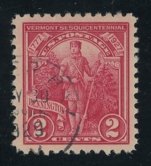 #philately #stamps Stamp of the day. USA 643 - 2 cent Vermont Sesquicentennial issue of 1927, used with light CDS cancel.